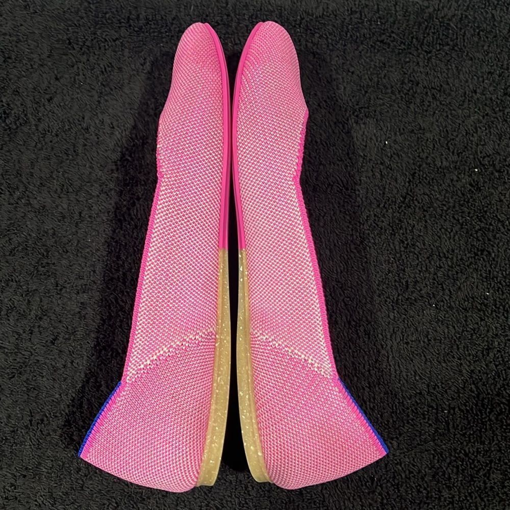 🔥 ROTHY’S Flats Square Toe Slipper Loafers -RETIRED Strawberry Ice Color -Sz 8. - Picture 6 of 11
